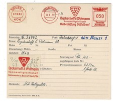 Düsseldorf 1939 Neuss DW Dyckerhoff & Widmann Beton   AFS Archivkarte Unikat