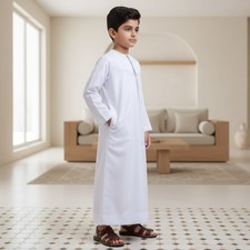 Ramadan Jubba Arab Abaya Boys Kids Kaftan Thobe Thoub Dishdasha Long Robe Dubai