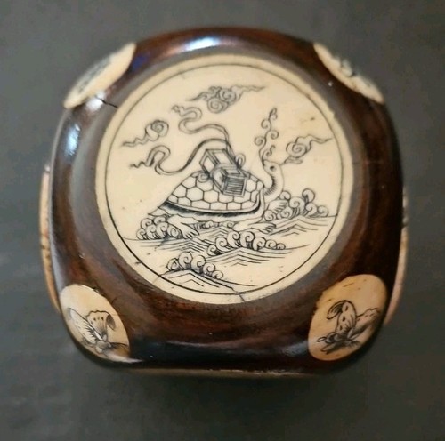 Chinese Wooden Dice Size 1 Large 3” Vintage - Picture 4 of 7