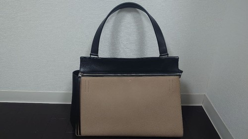 Celine Bag Edge Bicolor Leather Women's Used From Japan