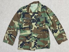 Vintage U.S. Army BDU Jacket Combat Mens Small Regular Woodland Camo Ripstop 90s