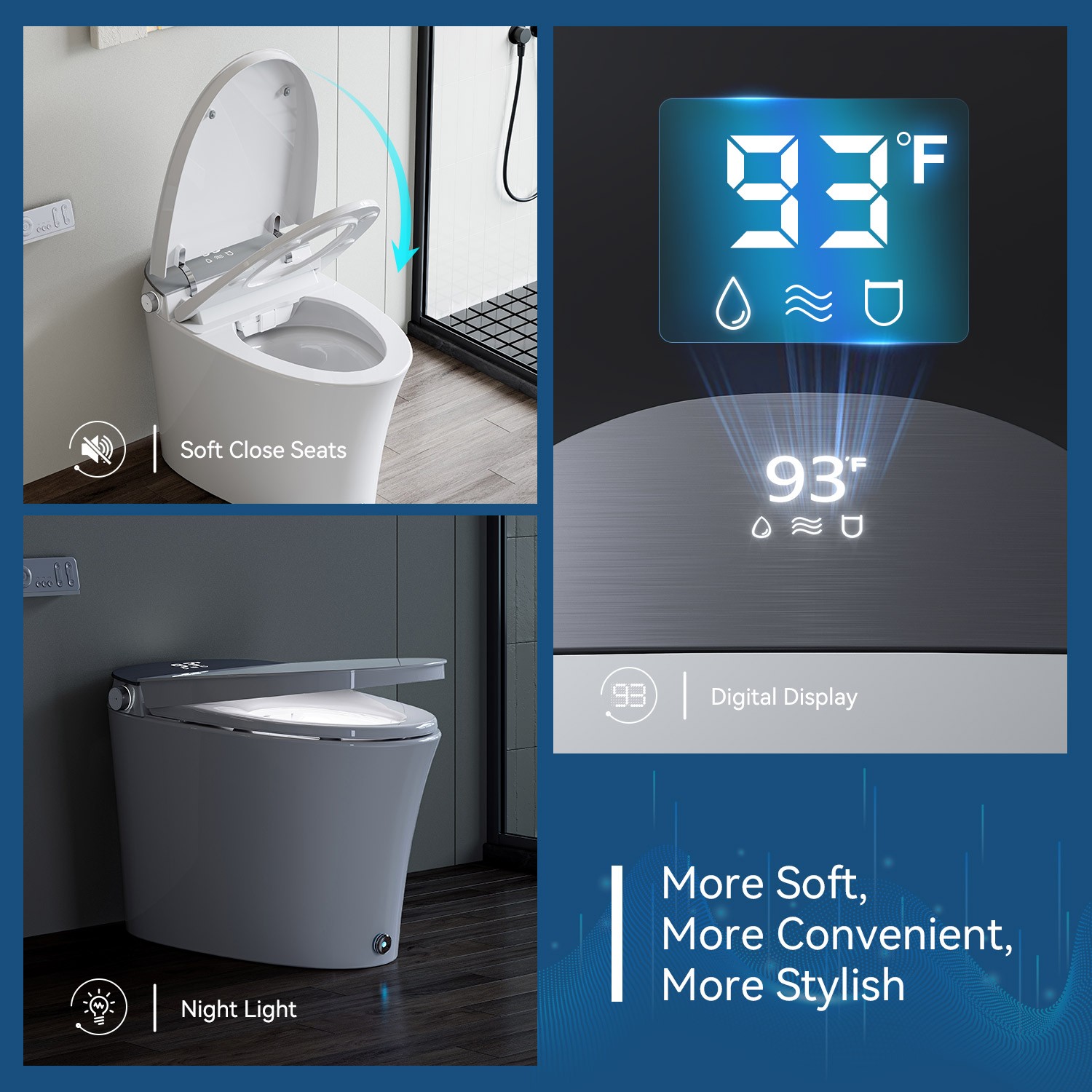 HOROW Smart Toilet Bidet Built-in Water Tank Auto Flush Warm water Dry UV