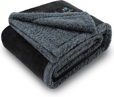 Waterproof Bed Blanket Washable,Soft Sherpa Fleece Puppy Reversible Thr