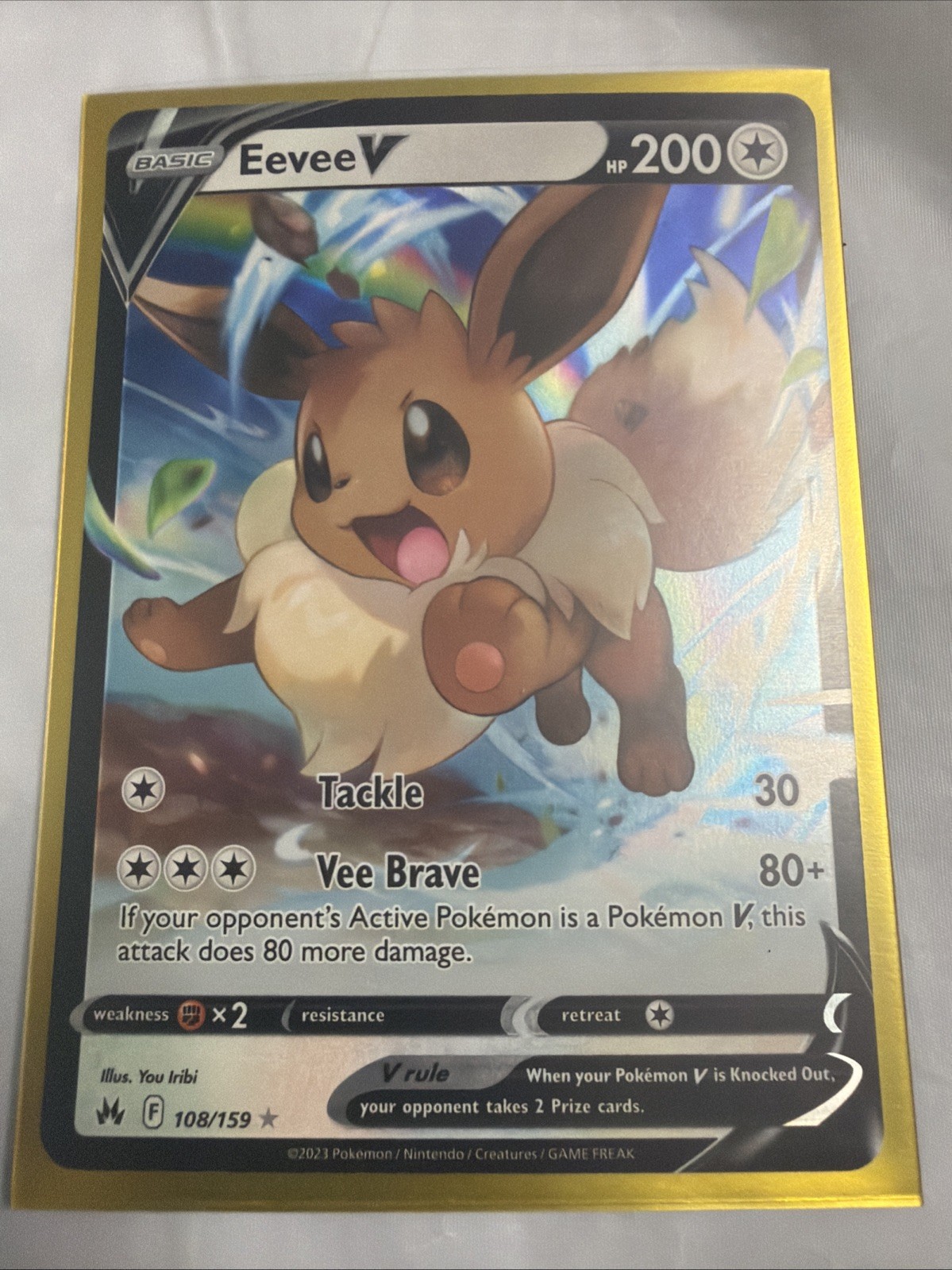 Eevee V 108/159 Crown Zenith Ultra Rare Holo Pokémon Card NM