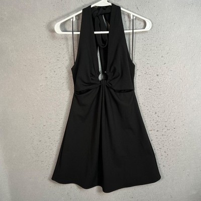 Zara Womens Basic Collection Black Halter Dress Size Small Polyester