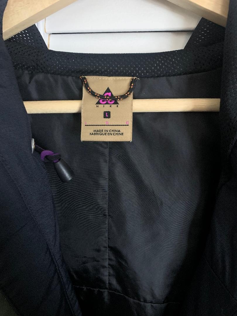 Nike ACG Anorak Jacket Mens Large Black AQ2294-010 Gorpcore