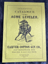 1894 Acme Leveler Machine Descript Catalog Carver Cotton Gin Co Mass Heel Boot