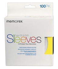 100g Memorex Multi Color Paper Sleeves CD/DVD Window with Flap Lot