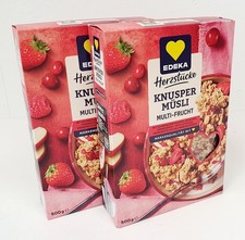 2x EDEKA Herzstücke Knusper Müsli Multi-Frucht 500 Gramm. Noch original verpackt