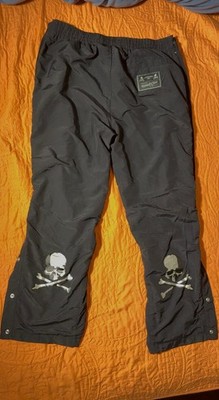 Mastermind WORLD x Mitchell & Ness Track Pants Skull Snap Button Joggers L Size