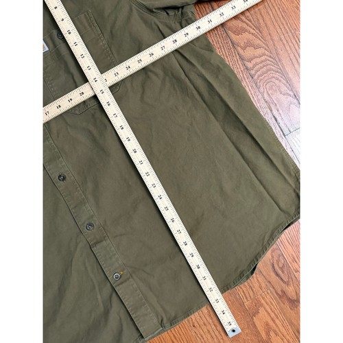 Carhartt Short Sleeve Button Up Work Shirt 4XL Relaxed Fit Green Double Pocket - Picture 6 of 6