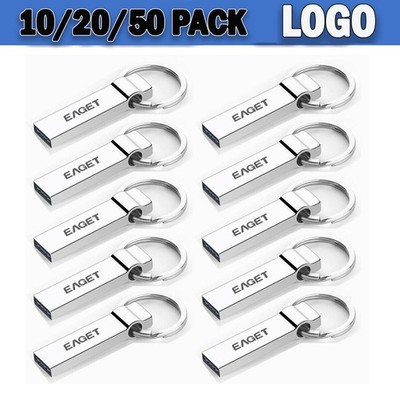 Lot 50PCS 1/2/4/8/16GB Key Ring USB Flash Drive Metal Memory U Stick Custom Logo