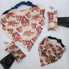 Thanksgiving Cartoon Mouse 2 Fall Autumn Reversible Dog Bandanas