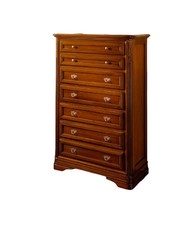 SETTIMANALE CLASSICO 7 CASSETTI IN LEGNO MASSELLO TINTA NOCE L.85 P.42 H.128.