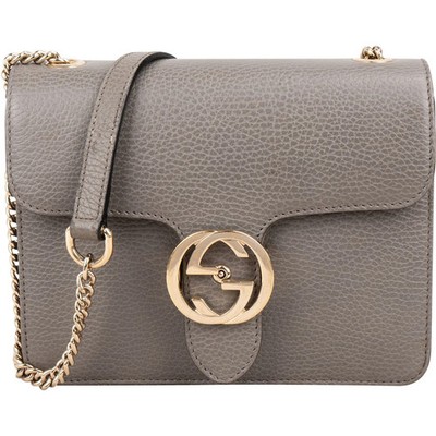 Gucci Pebbled Leather Small Interlocking GG Crossbody Bag Tasche