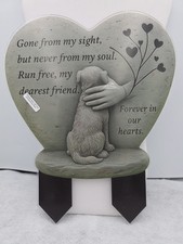 Heart-shaped PET MEMORIAL grave Marker "Forever In Our Hearts" 1 dimension 11"