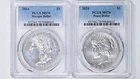 2024 $1 Morgan and Peace Silver Dollar 2-Coin Set MS70 PCGS 50680631