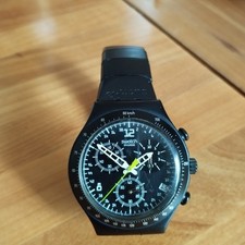 Swatch Irony Chronograph Armbanduhr Stahlband .Neue Batterie
