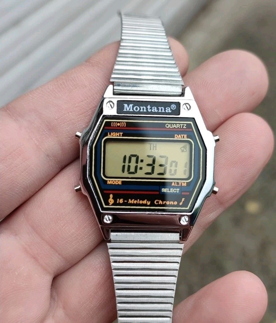 BANDAI MELODYPOP watch 1983年・未使用 Vintage Watch Montana Digital Alarm Melody Chrono Retro Legend