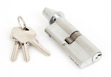 From The Anvil 46277 Satin Chrome 40/40 5pin Euro Zylinder/Drehschl&uuml;ssel gleichschlie&szlig;end