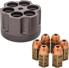 Metal Bullet Dice & Revolver Cylinder Holder | 6 D6 Roleplaying Novelty Dice Set