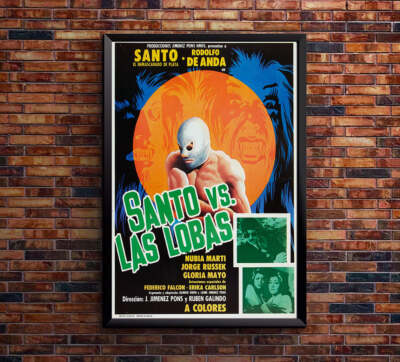 Santo vs the Wolves - Lucha Mexican Wrestling Horror Movie Poster