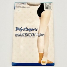 Body Wrappers Total Stetch Convertible Dance Tights Spandex BEIGE A31 SML/MED