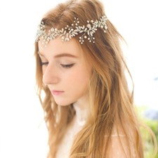 Crystal Pearl Handmade Flower Wedding Bridal Head Pieces Head Band Accessories
