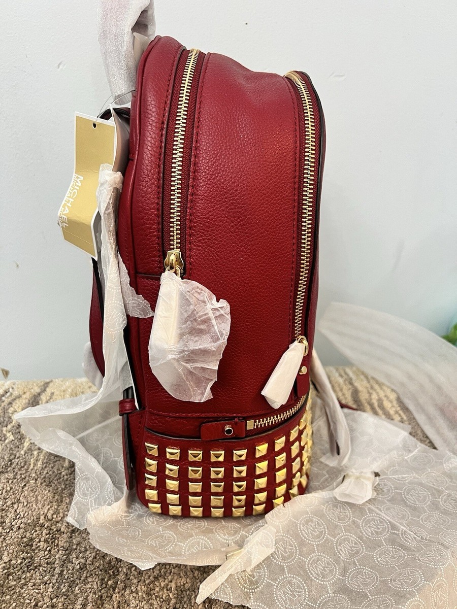 MICHAEL KORS Rhea Small Studded Pebble Leather Backpack  display picture 3
