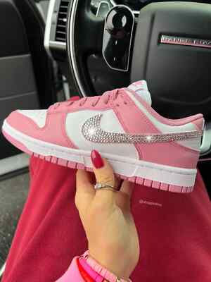 Custom Sneaker Women's Girls Gift ideas Bling Nike Pink Dunk