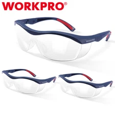 WORKPRO 3pack Safety Glasses Z87.1 Anti Fog UV Protection Safety Goggles Glasses