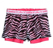 NWT Justice Girls Neon Zebra TooFer Running Athletic Shorts 10