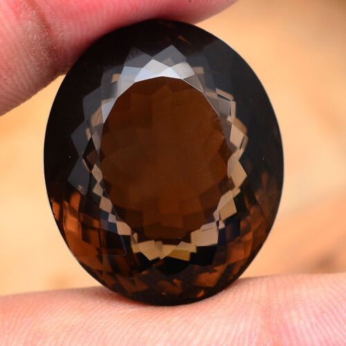 52.00 Cts VVS Natural Smoky Quartz 26mm 22mm Oval Cut Untreated Loose Gemstone - Picture 1 of 4