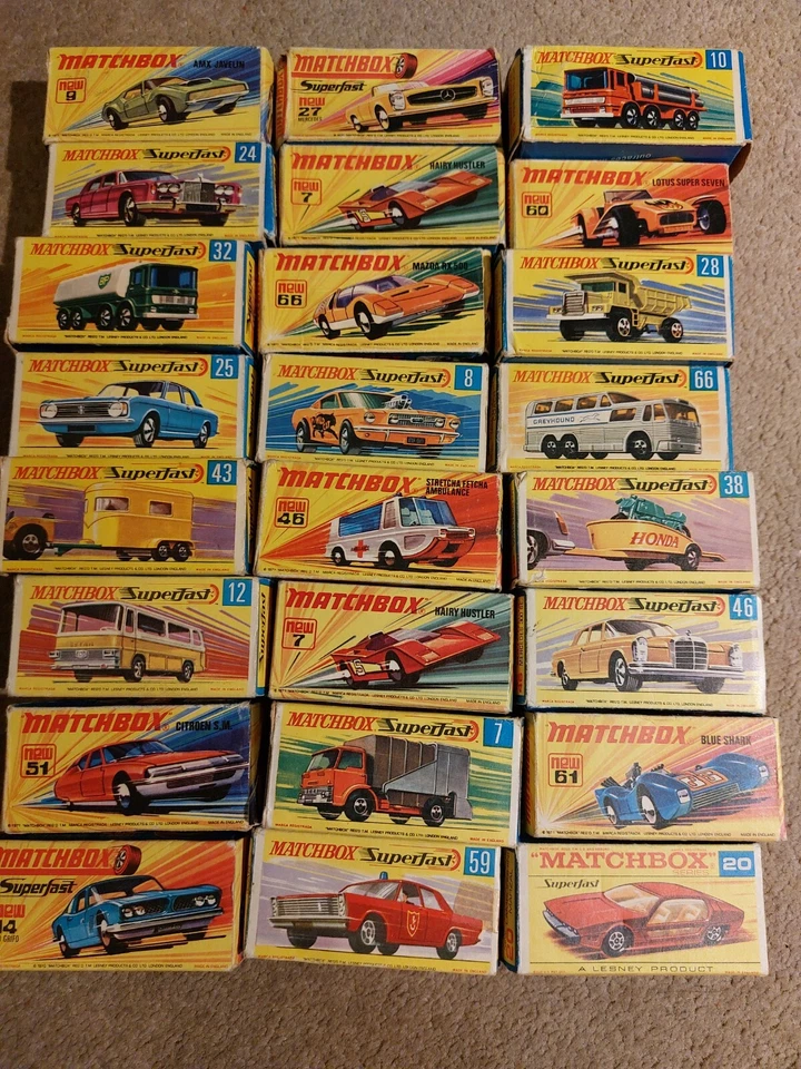 MATCHBOX SUPERFAST CAR COLLECTION IN BOXES DIECAST FIRE TRUCK MERCEDES ROLLS - Image 2 of 4