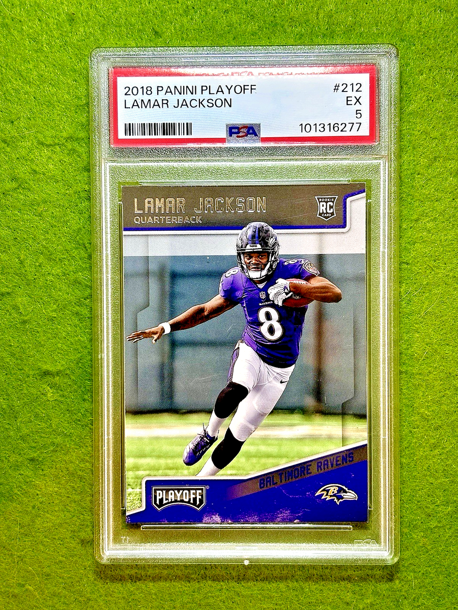 Lamar Jackson ROOKIE CARD JERSEY#8 BALTIMORE RAVENS 2018 Panini