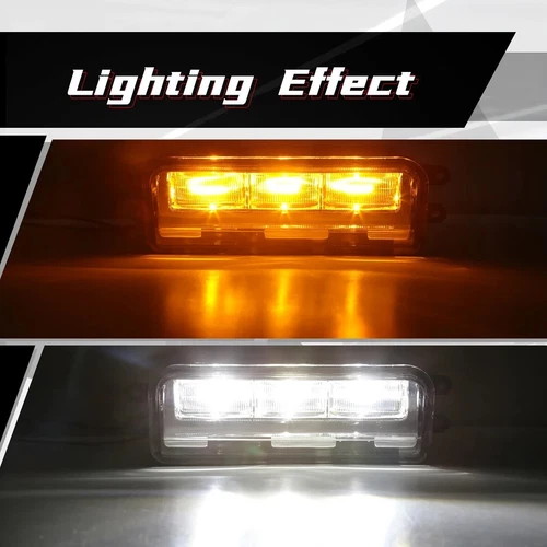 For 2024 2025 Toyota Tacoma LED Fog Light Kit with Amber LED Signal Light Clear Lens Wires Switch Relay