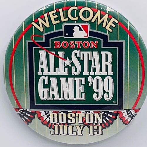 VTG Button Pin 1999 All Star Baseball Game Badge Fenway Park Boston Souvenir #A - Afbeelding 1 van 3