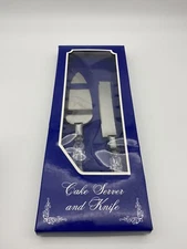 CAKE SERVER & KNIFE Nice Cake Server & Knife Set with Acrylic Handles w/box
