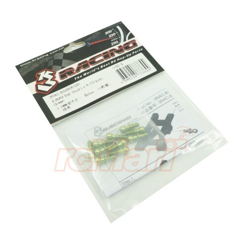3Racing Aluminum 4.8MM Ball Stud L=6 10pcs Green 110 RC Cars 3RAC