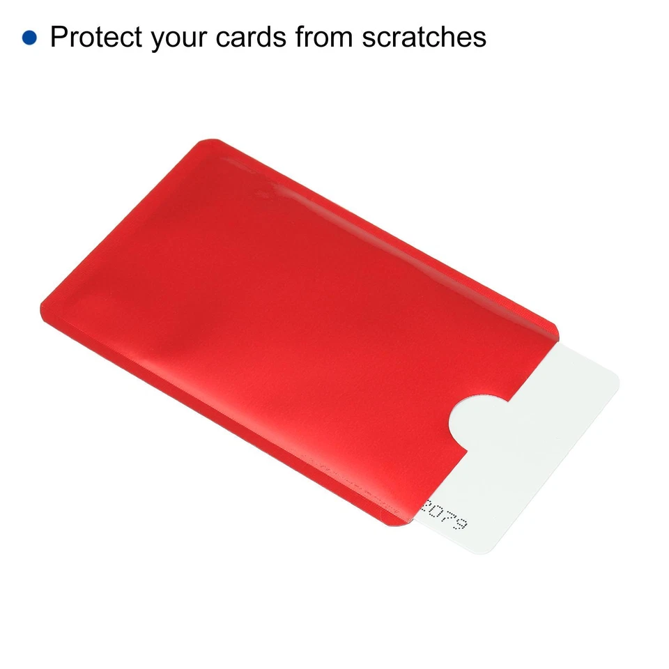 RFID Bloqueo Crédito Tarjeta Fundas,30pz Sin Contacto para NFC Monedero,Rojo - Imagen 3 de 4