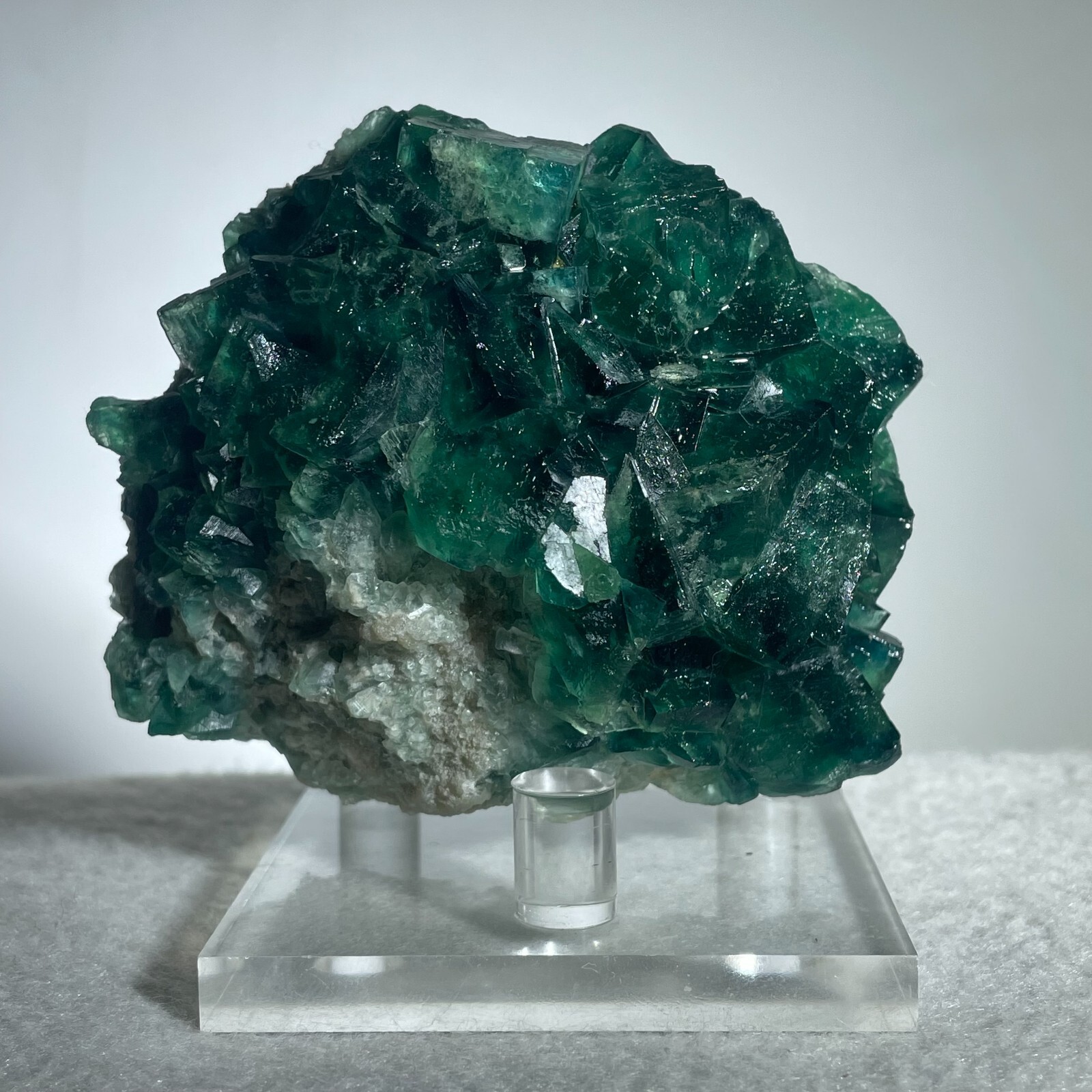 415g Natural Dark Green Fluorite Quartz Crystal Cluster Mineral Specimen