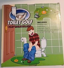 New Toilet Golf Game Play While You Sit Prank Funny Gag Gift Hilarious