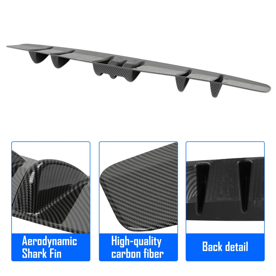 Difusor trasero de carbono para Lincoln MKZ 13-20 7 aletas parachoques divisor de labios alerón Foto 4 de 4