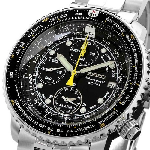 SEIKO Chronograph SNA411P1 Flight Master Pliot Watch Black Dial SNA411P  SNA411 638827440039 | eBay