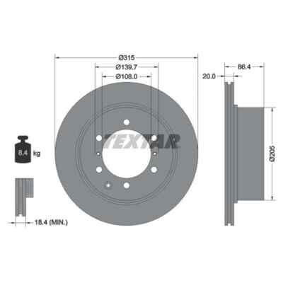 TEXTAR 2x Bremsscheibe 92146703
