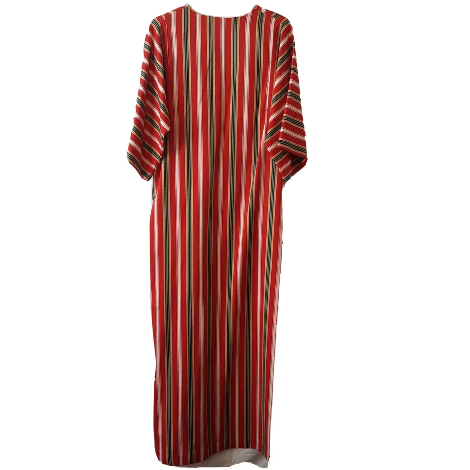 Vestido Kimono Mod Vintage Para Mujer Años 70 Caramelo Rayas Túnica Arco Iris de California Foto 2 de 4