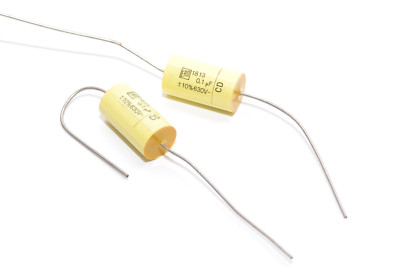 2x ERO MKT 1813 Audio Film Capacitor, 0.1 μF/630V, for Tube Amps, NOS