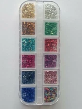 For Nail Art Decoration, 12-Color for Box, Small pieces of colored Metals.