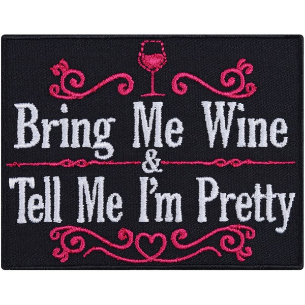 AufnäHer: Bring Me Wine And Tell Me I'm Pretty AufbüGler Einhorn Patch-image