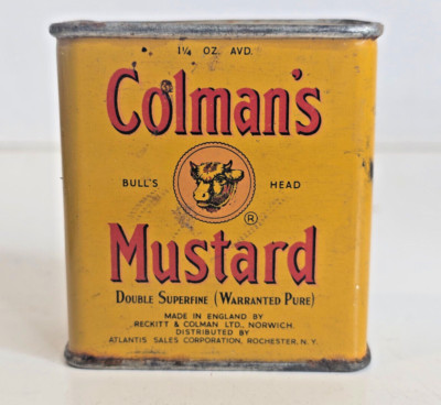 Vintage 1930's-40's Colman's Mustard Tin Reckitt & Colman King George VI